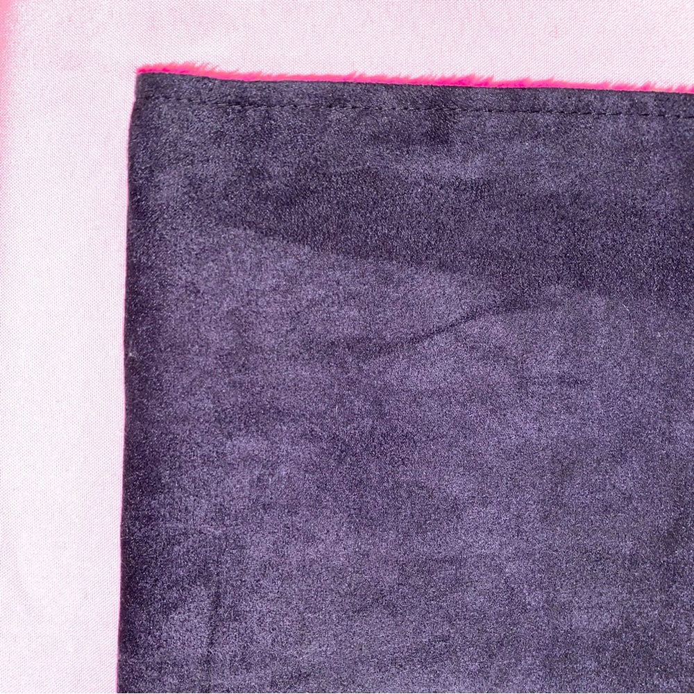 Hot Pink Pet Velour Sling Carrier Knapsack Blanket Reversible Black Faux Fur - Picture 9 of 13